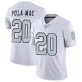 LV.Raiders #20 Isaiah Pola-Mao Player White Limited Color Rush Home Game STECN Stitched Jerseys