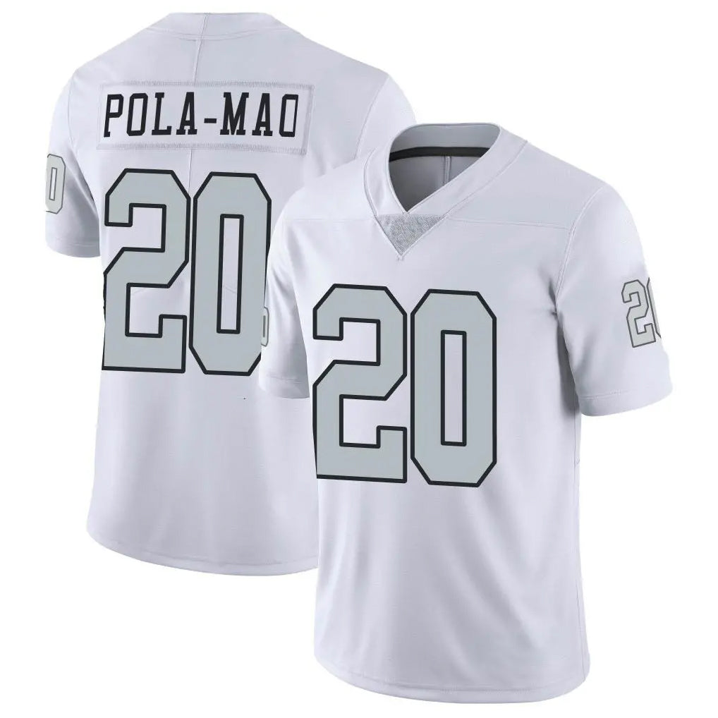 LV.Raiders #20 Isaiah Pola-Mao Player White Limited Color Rush Home Game STECN Stitched Jerseys