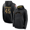 LA.Chargers #45 Tuli Tuipulotu Player Black Salute to Service Hoodies Limited Game STECN Stitched Jerseys