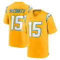 LA.Chargers #15 Ladd McConkey Player Gold Home Game STECN Stitched Jerseys
