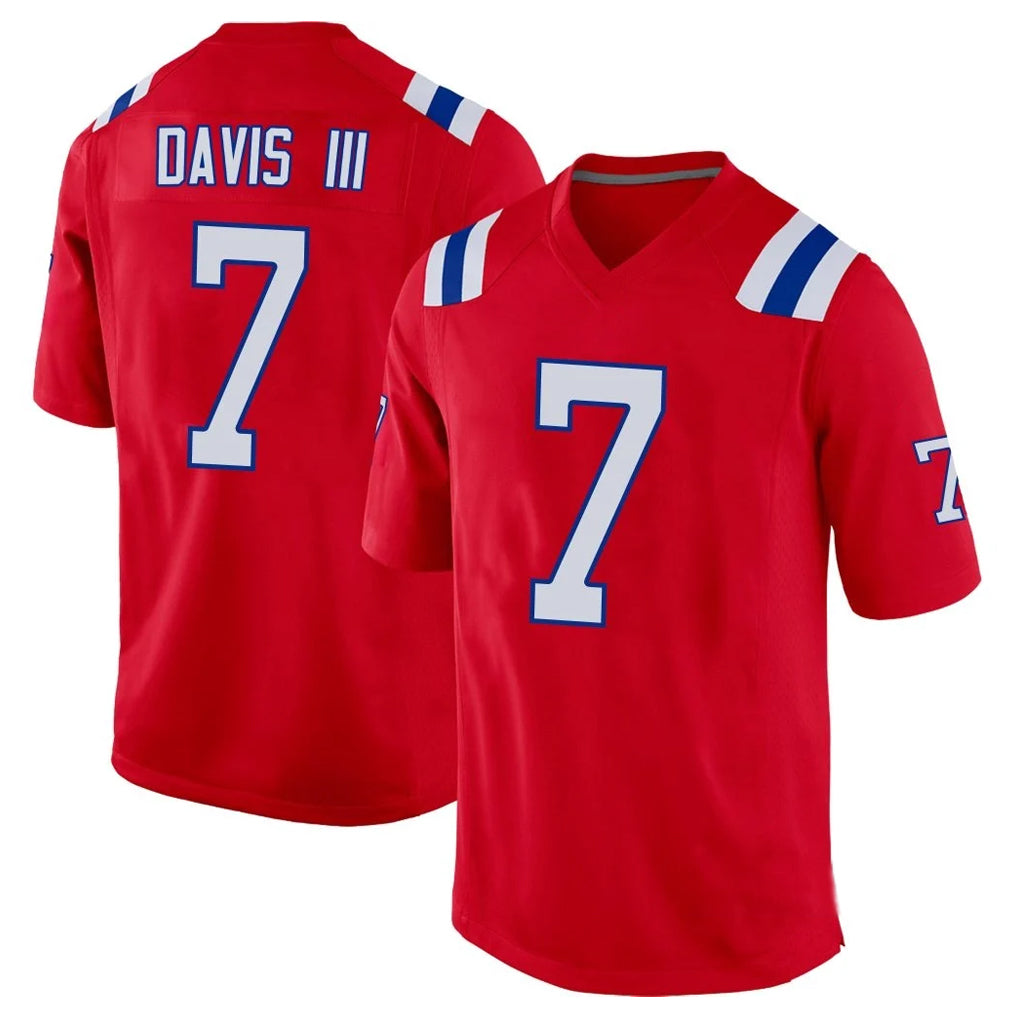 NE.Patriots #7 Carlton Davis III Player Red Home Game STECN Stitched Jerseys