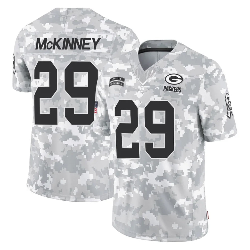GB.Packers #29 Xavier McKinney Player Arctic Camo Salute To Service Limited STECN Stitched Jerseys