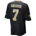 STECN NO.Saints #7 Morten Andersen Black Game Retired Player Jersey