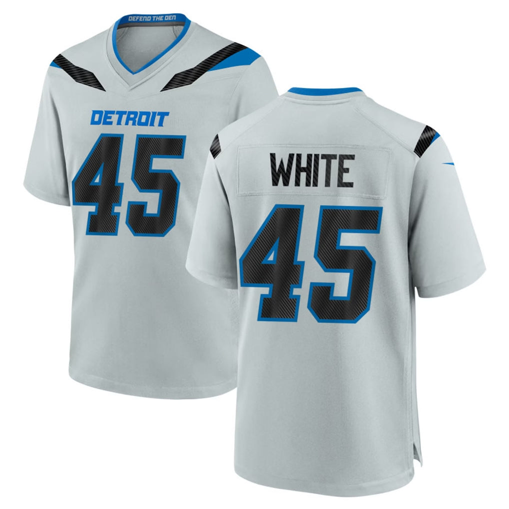 D.Lions #45 Devin White Player Silver 2026 Rivalries Collection Home Game STECN Stitched Jerseys