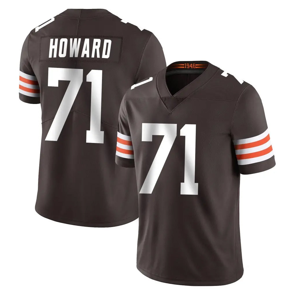 C.Browns #71 Tytus Howard Player Brown Color Vapor Untouchable Limited Home Game STECN Stitched Jerseys