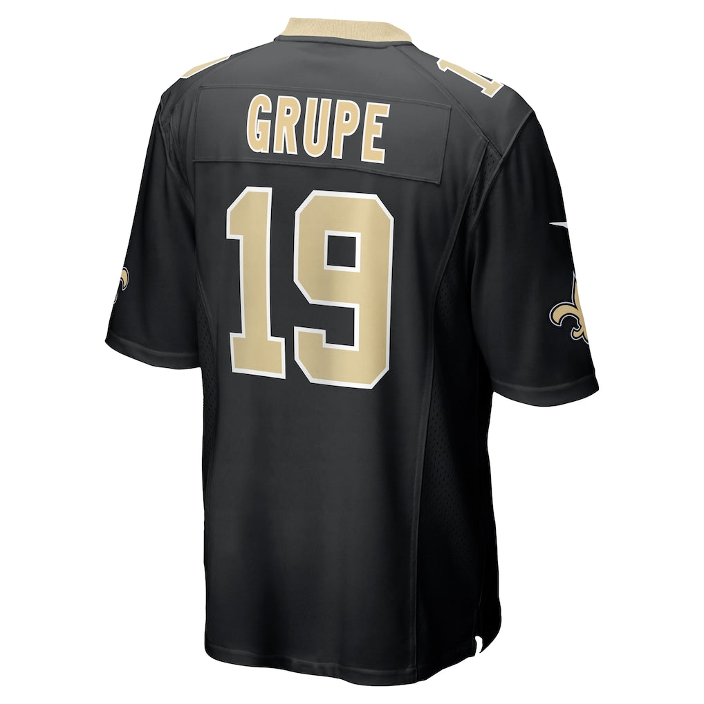 STECN NO.Saints #19 Blake Grupe Black Team Game Jersey