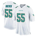 M.Dolphins #55 Aaron Brewer Player White Home Game STECN Stitched Jerseys