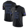 B.Bills #15 Greg Rousseau Player Black Impact Limited Home Game STECN Stitched Jerseys