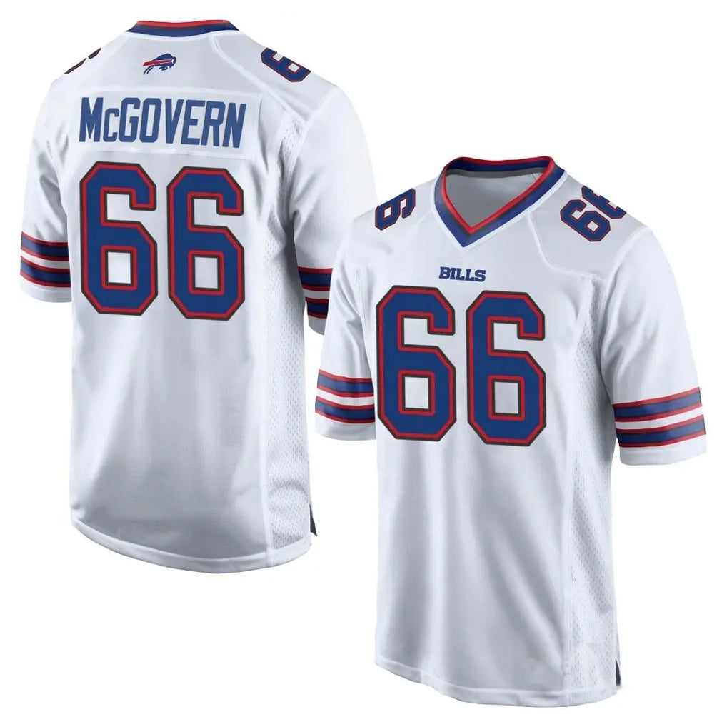 B.Bills #66 Connor McGovern Player White Home Game STECN Stitched Jerseys