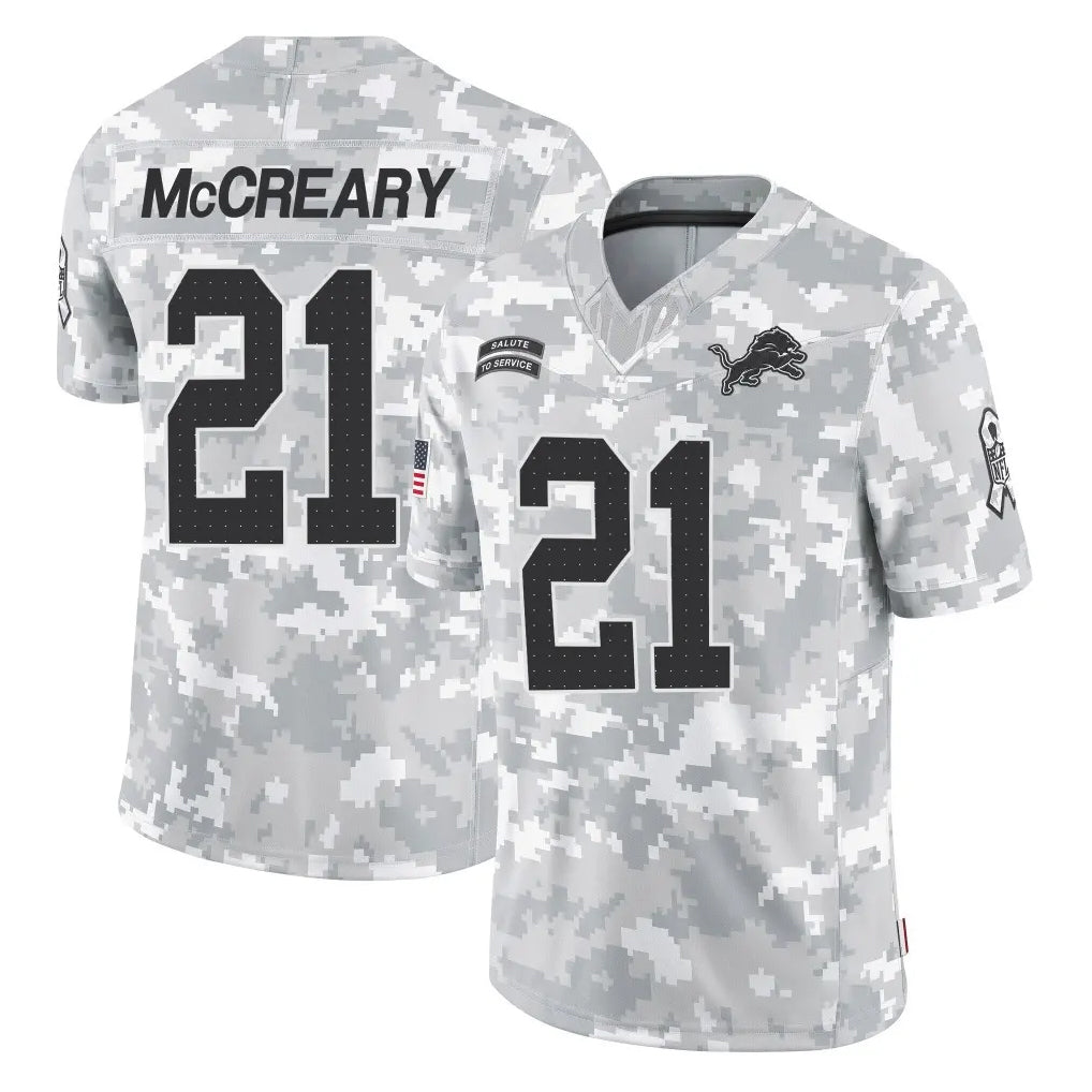 D.Lions #21 Roger McCreary Player Arctic Camo Salute To Service Limited STECN Stitched Jerseys