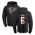 A.Falcons #6 Nick Folk Player Black LOGO Pullover Hoodies Home Game STECN Stitched Jerseys
