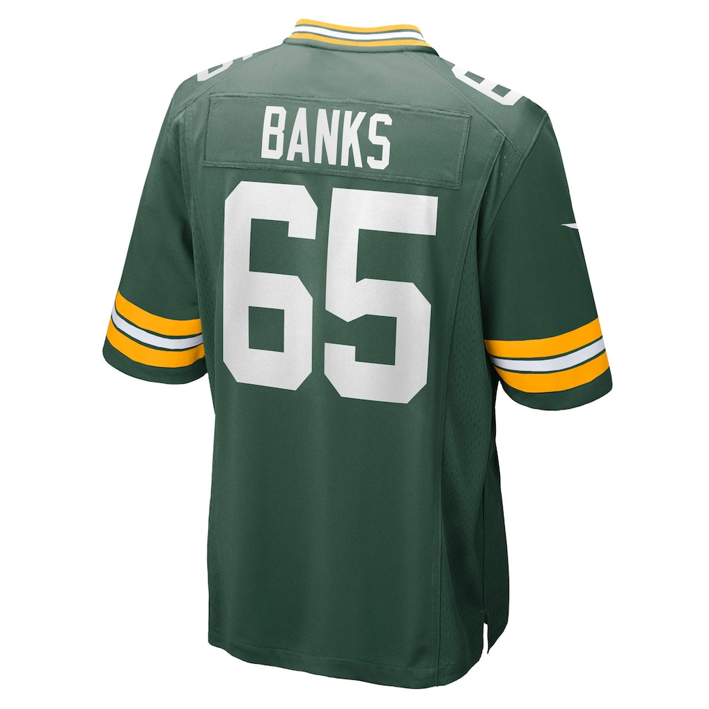 STECN GB.Packers #65 Aaron Banks Green Team Game Jersey