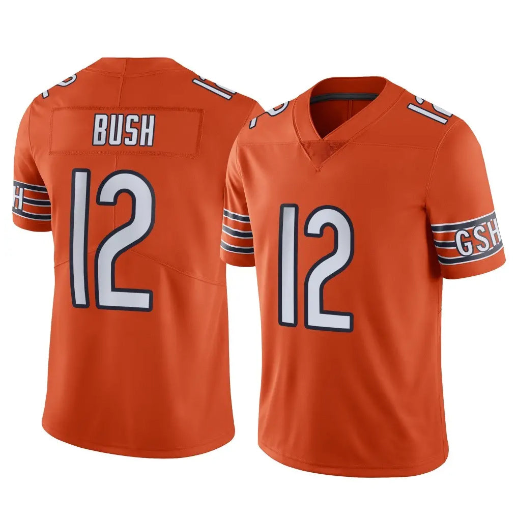 C.Bears #12 Devin Bush Player Orange Alternate Vapor Limited Home Game STECN Stitched Jerseys