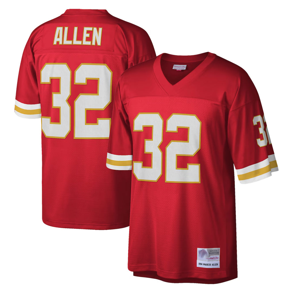 KC.Chiefs #32 Marcus Allen Player Red Mitchell & Ness Legacy Replica STECN Stitched Jerseys