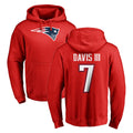 NE.Patriots #7 Carlton Davis III Player Red LOGO Pullover Hoodies Home Game STECN Stitched Jerseys