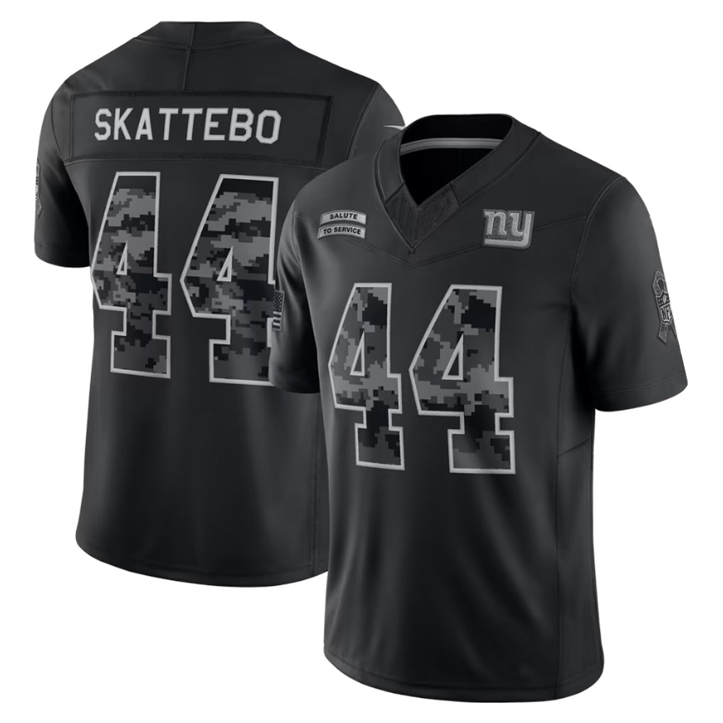 STECN NY.Giants #44 Cam Skattebo Player Black Limited 2026 Salute to Service Home Game Stitched Jerseys