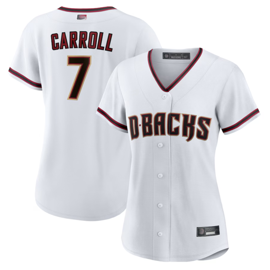 STECN A.Diamondbacks #7 Corbin Carroll Player White Home Replica Personalized Stitched Jerseys