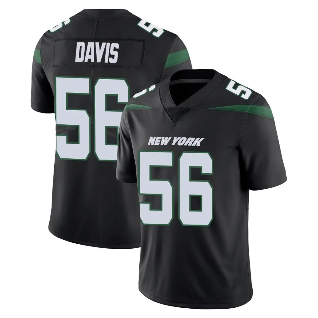 NY.Jets #56 Demario Davis Player Stealth Black Limited Vapor Home Game STECN Stitched Jerseys