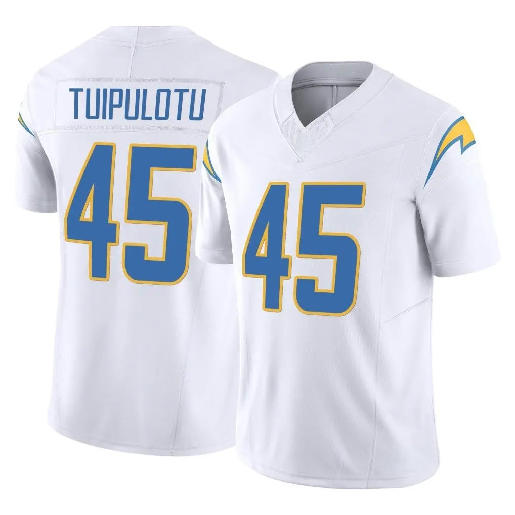 LA.Chargers #45 Tuli Tuipulotu Player White Limited Vapor F.U.S.E. Home Game STECN Stitched Jerseys