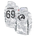 LA.Rams #69 Kevin Dotson Player Arctic Camo Salute to Service Hoodies Limited Game STECN Stitched Jerseys