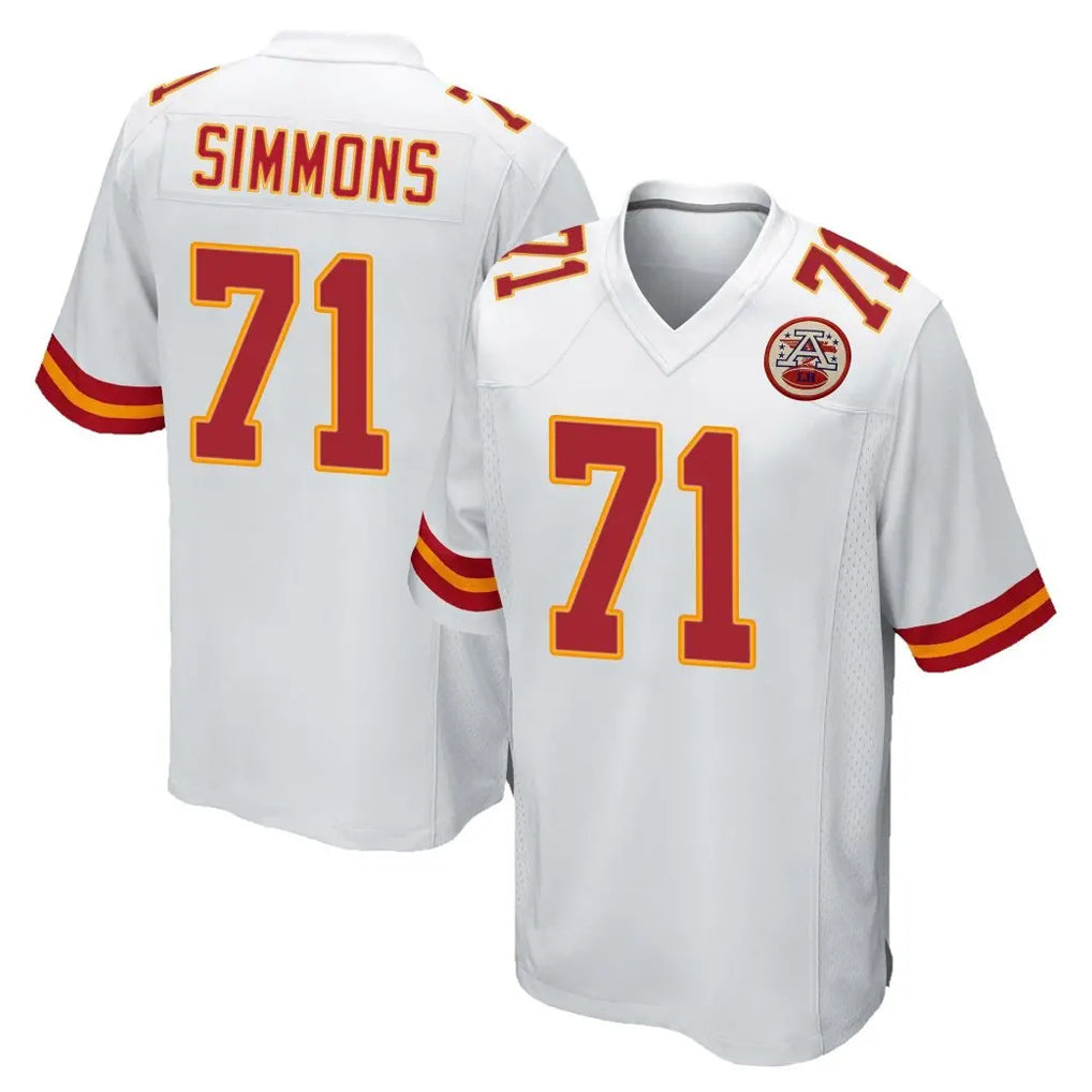 KC.Chiefs #71 Josh Simmons Player White Home Game STECN Stitched Jerseys