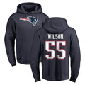 NE.Patriots #55 Jared Wilson Player Navy LOGO Pullover Hoodies Home Game Ddoa Stitched Jerseys