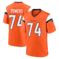 D.Broncos #74 Ben Powers Player Orange Home Game STECN Stitched Jerseys