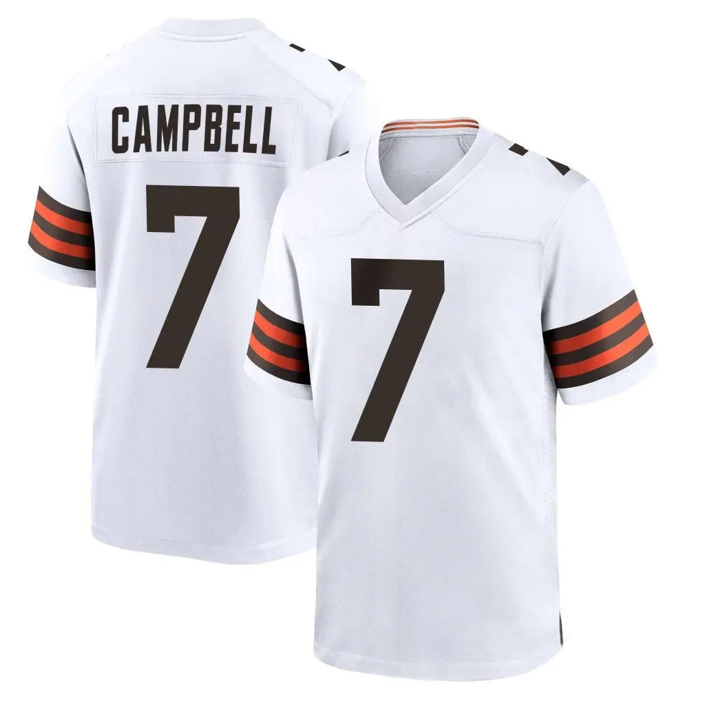 C.Browns #7 Tyson Campbell Player White Home Game STECN Stitched Jerseys