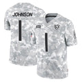 C.Bears #1 Jaylon Johnson Player Arctic Camo Salute to Service Limited STECN Stitched Jerseys