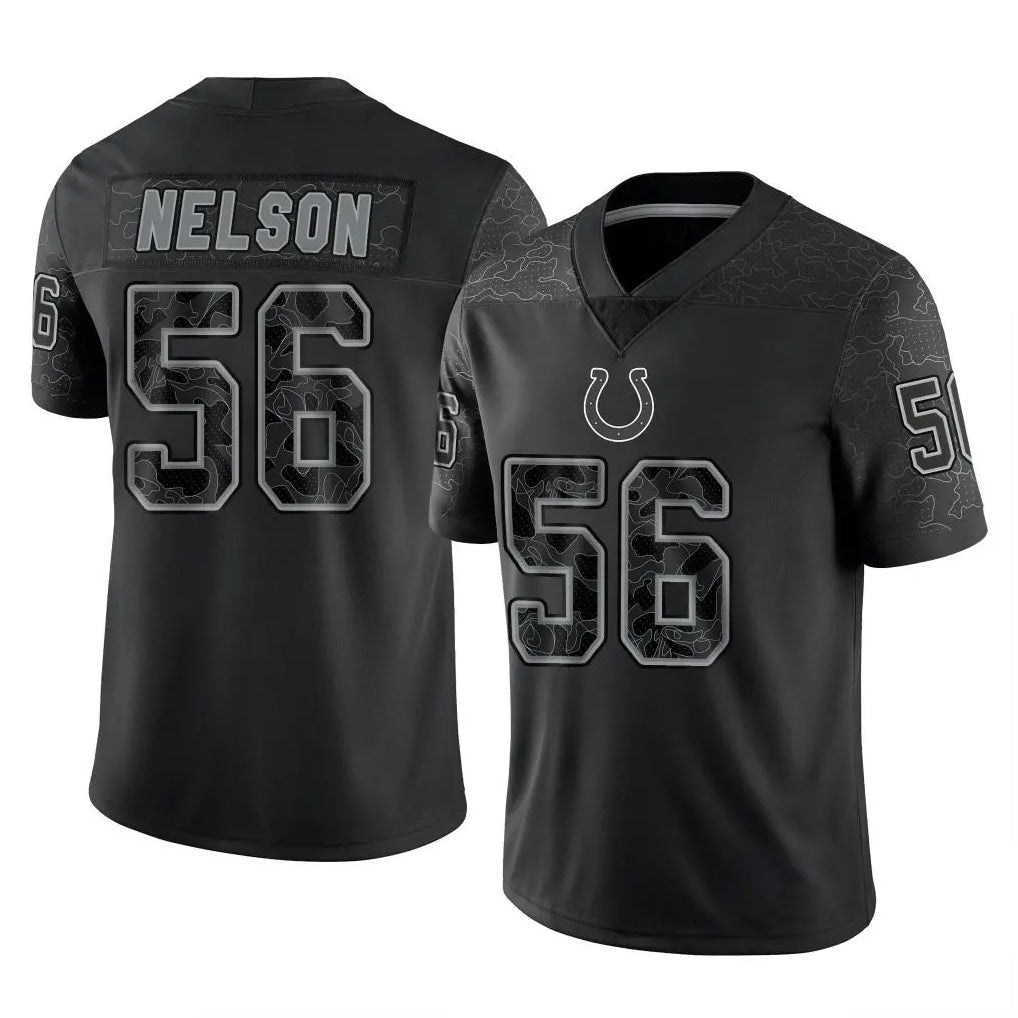 IN.Colts #56 Quenton Nelson Player Black Reflective Limited Game STECN Stitched Jerseys
