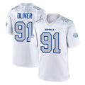 B.Bills #91 Ed Oliver Player White Rivalries Collection Game STECN Stitched Jerseys