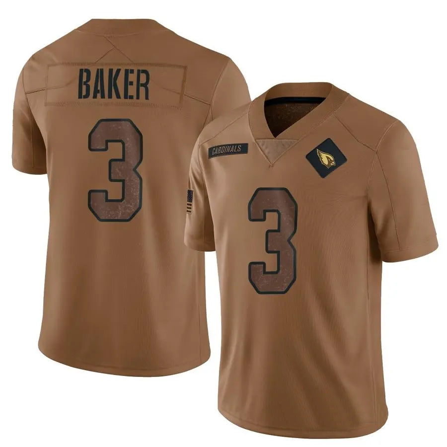 A.Cardinals #3 Budda Baker Player Brown Legend Salute To Service STECN Stitched Jerseys