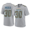 LA.Chargers #30 Alec Ingold Player Gray Atmosphere Fashion Home Game STECN Stitched Jerseys
