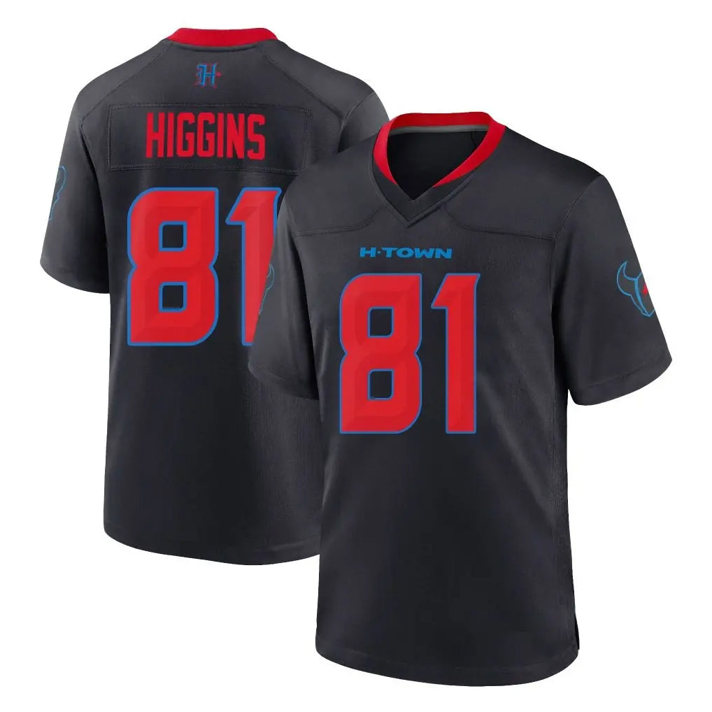 H.Texans #81 Jayden Higgins Player Navy 2nd Alternate Home Game STECN Stitched Jerseys