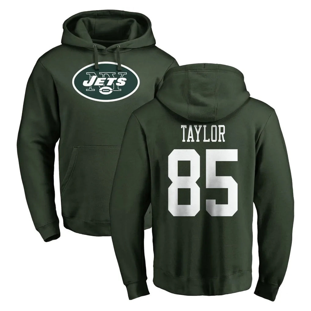 NY.Jets #85 Mason Taylor Player Green LOGO Pullover Hoodies Limited Game STECN Stitched Jerseys