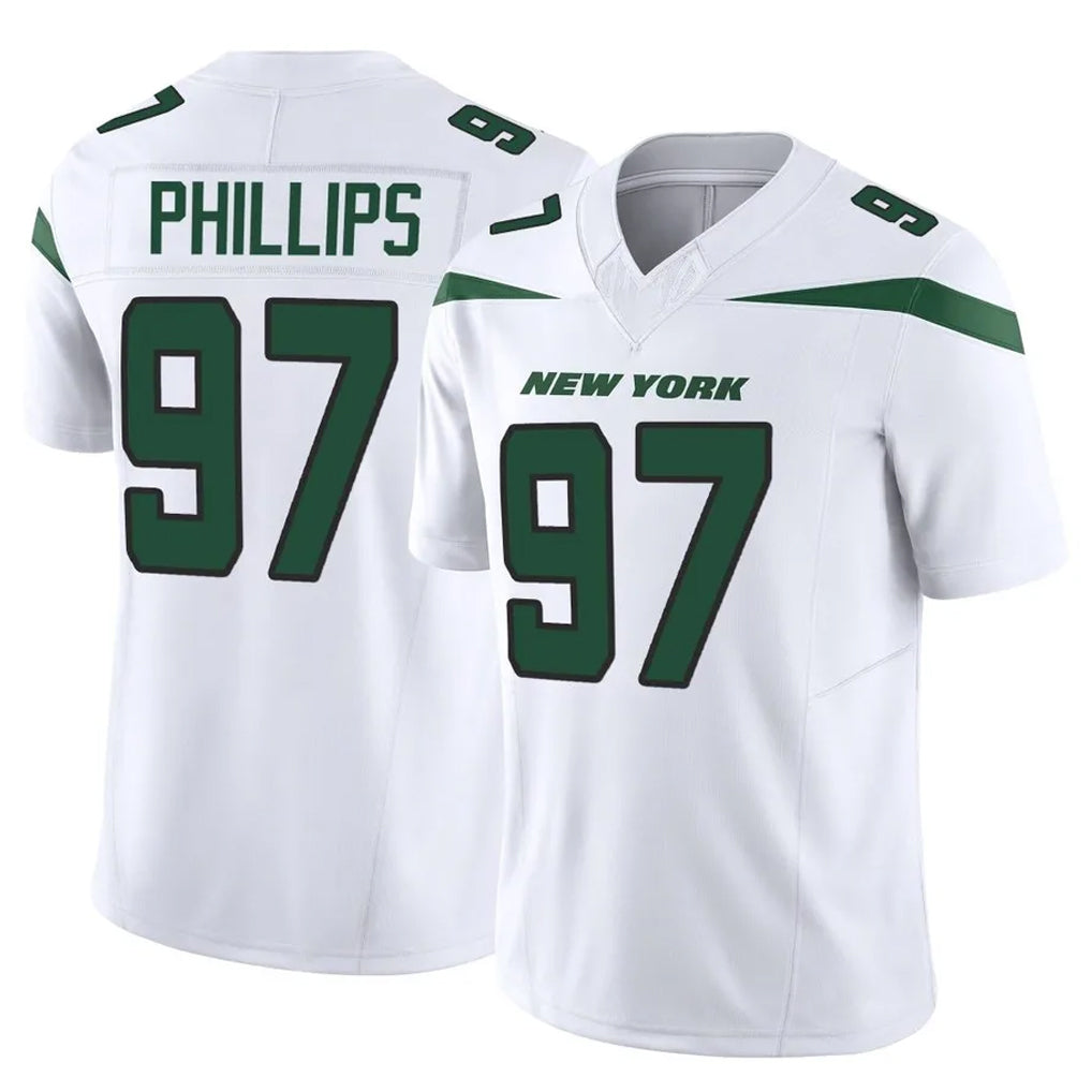 NY.Jets #97 Harrison Phillips Player White Limited Vapor F.U.S.E. Home Game STECN Stitched Jerseys