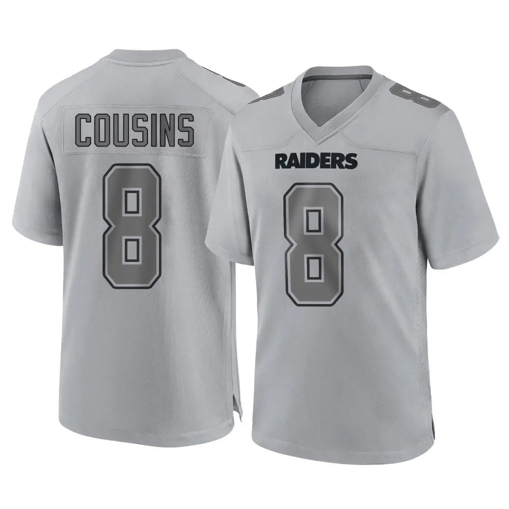LV.Raiders #8 Kirk Cousins Player Gray Atmosphere Fashion Limited Game STECN Stitched Jerseys
