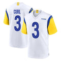 LA.Rams #3 Kam Curl Player White Home Game STECN Stitched Jerseys