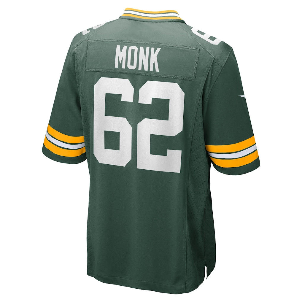 STECN GB.Packers #62 Jacob Monk Green Game Jersey