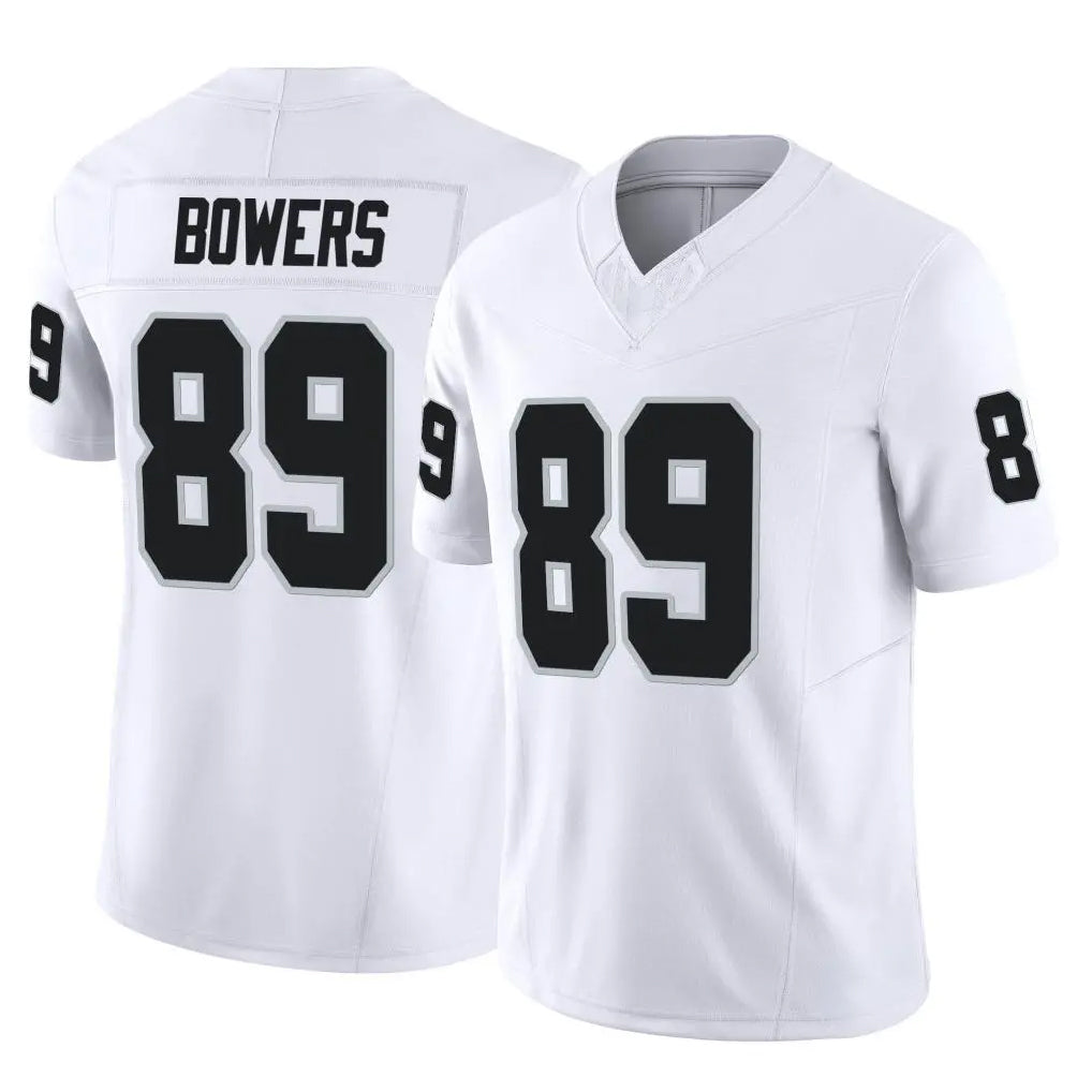 LV.Raiders #89 Brock Bowers Player White Limited Vapor F.U.S.E. Home Game STECN Stitched Jerseys