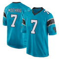 C.Panthers #7 Tre'von Moehrig Player Blue Game STECN Stitched Jerseys