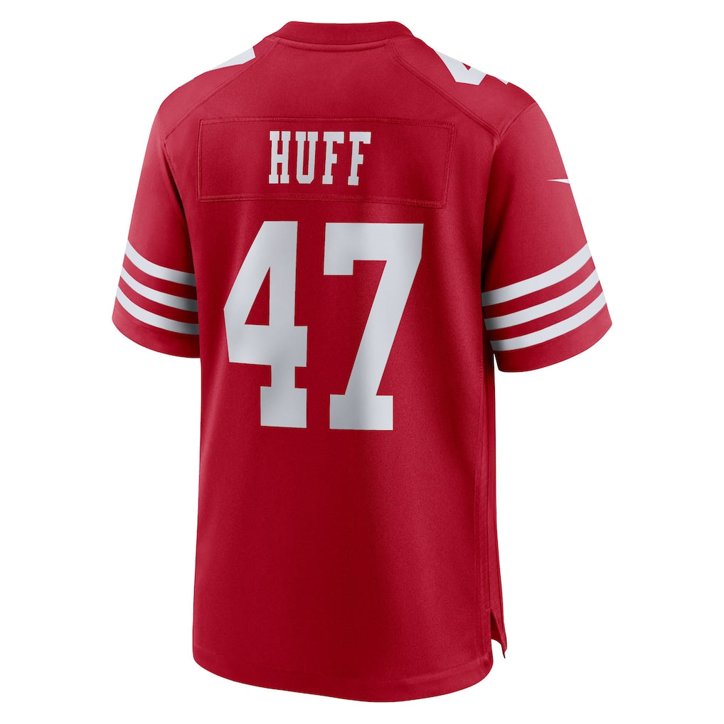 STECN SF.49ers #47 Bryce Huff Scarlet Team Game Jersey