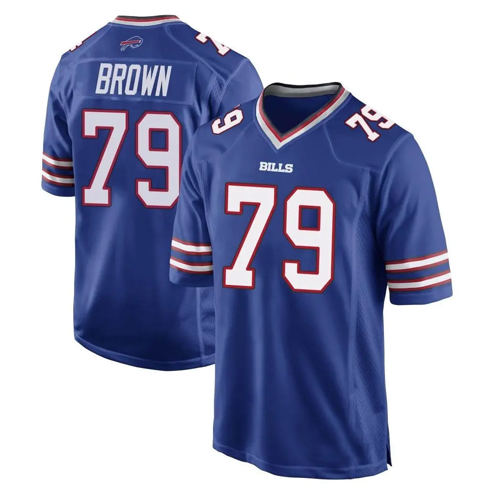 B.Bills #79 Spencer Brown Player Royal Home Game STECN Stitched Jerseys