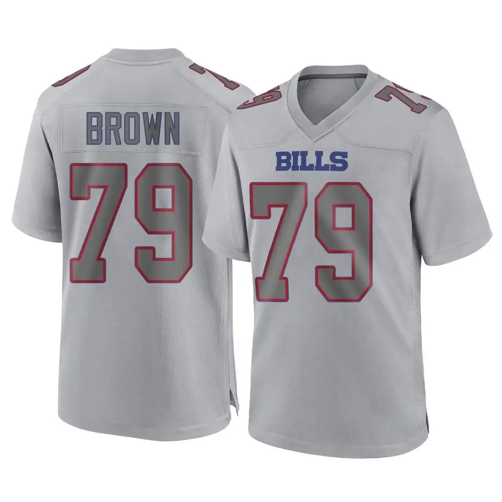 B.Bills #79 Spencer Brown Player Gray Home Game STECN Stitched Jerseys