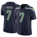 S.Seahawks #7 Uchenna Nwosu Player Navy Limited Vapor F.U.S.E. Home Game STECN Stitched Jerseys
