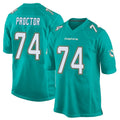 M.Dolphins #74 Kadyn Proctor Player Aqua Team Color Home Game STECN Stitched Jerseys
