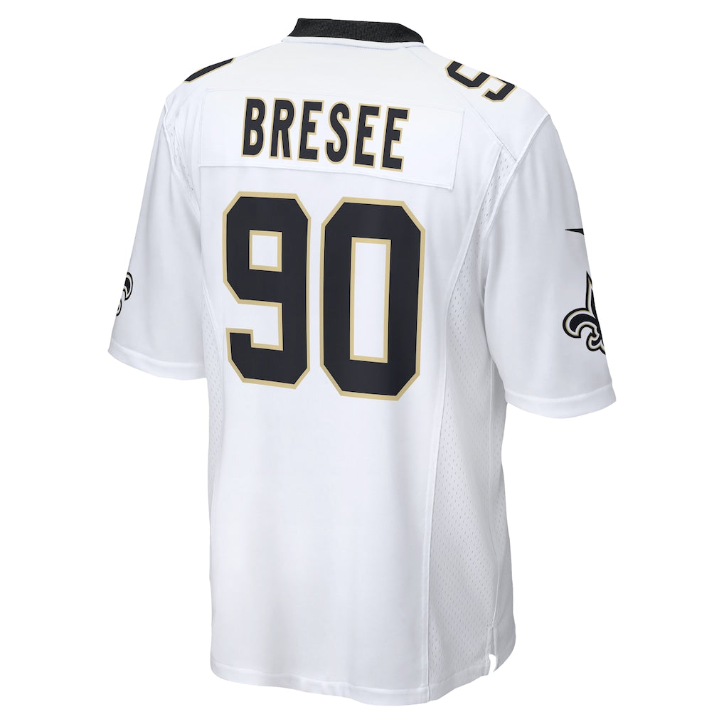 STECN NO.Saints #90 Bryan Bresee White Game Jersey