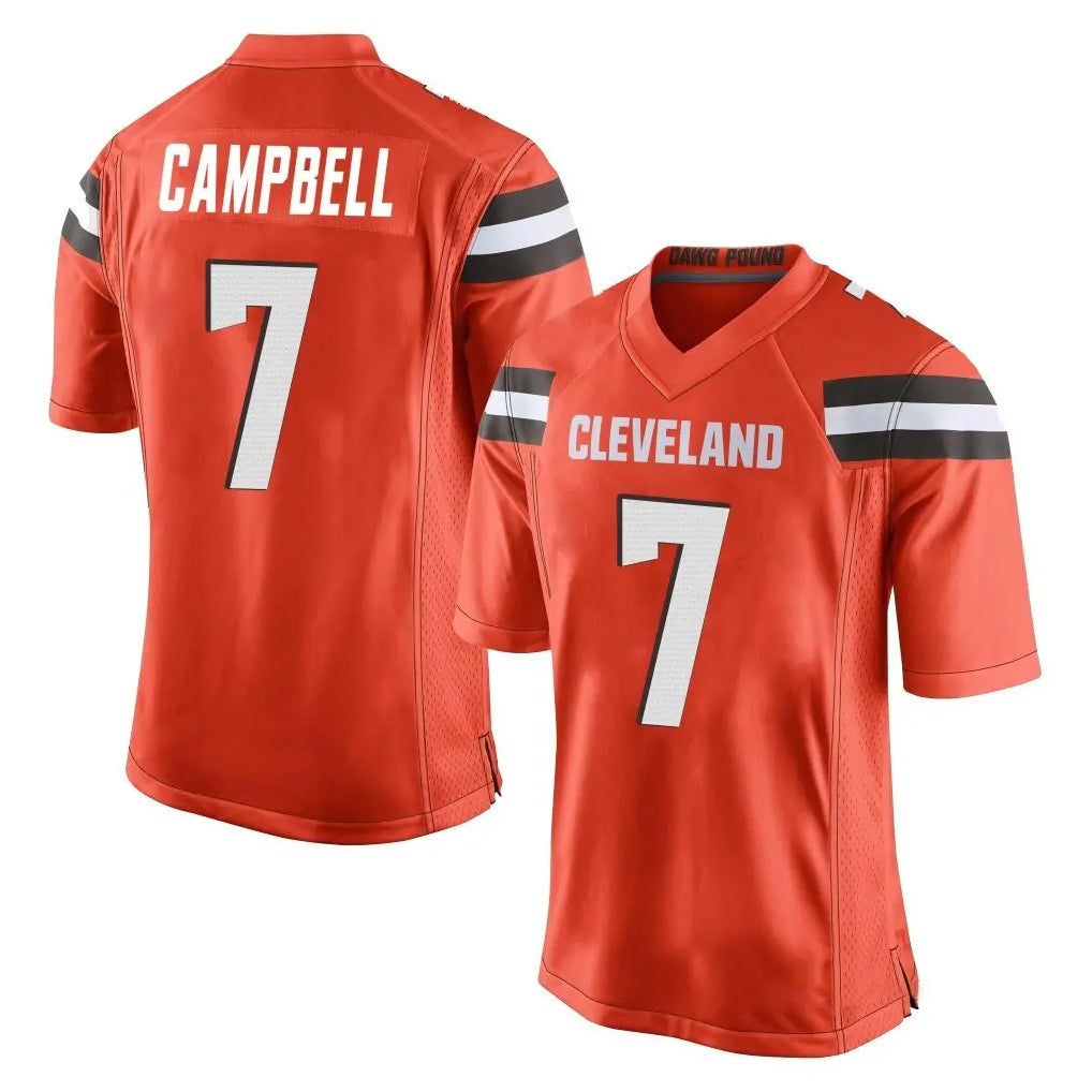 C.Browns #7 Tyson Campbell Player Orange Home Game STECN Stitched Jerseys