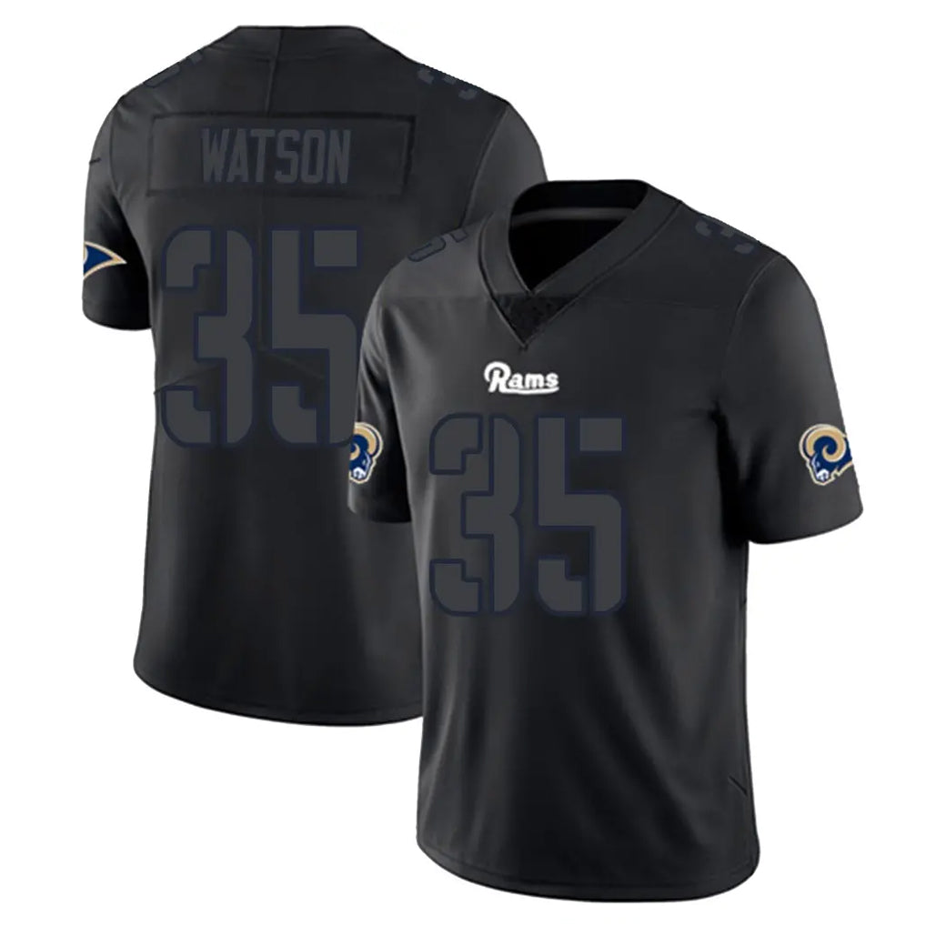 LA.Rams #35 Jaylen Watson Player Black Impact Limited Home Game STECN Stitched Jerseys