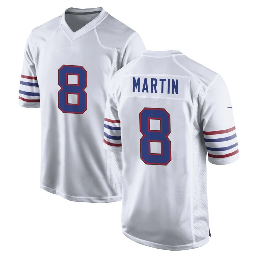 B.Bills #8 Terrel Bernard Player White Alternate Game STECN Stitched Jerseys